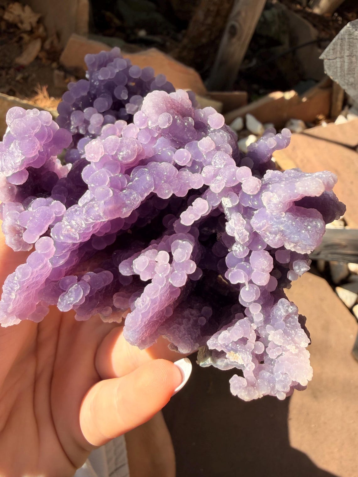 Grape Agate Cluster on Stand — photo 6