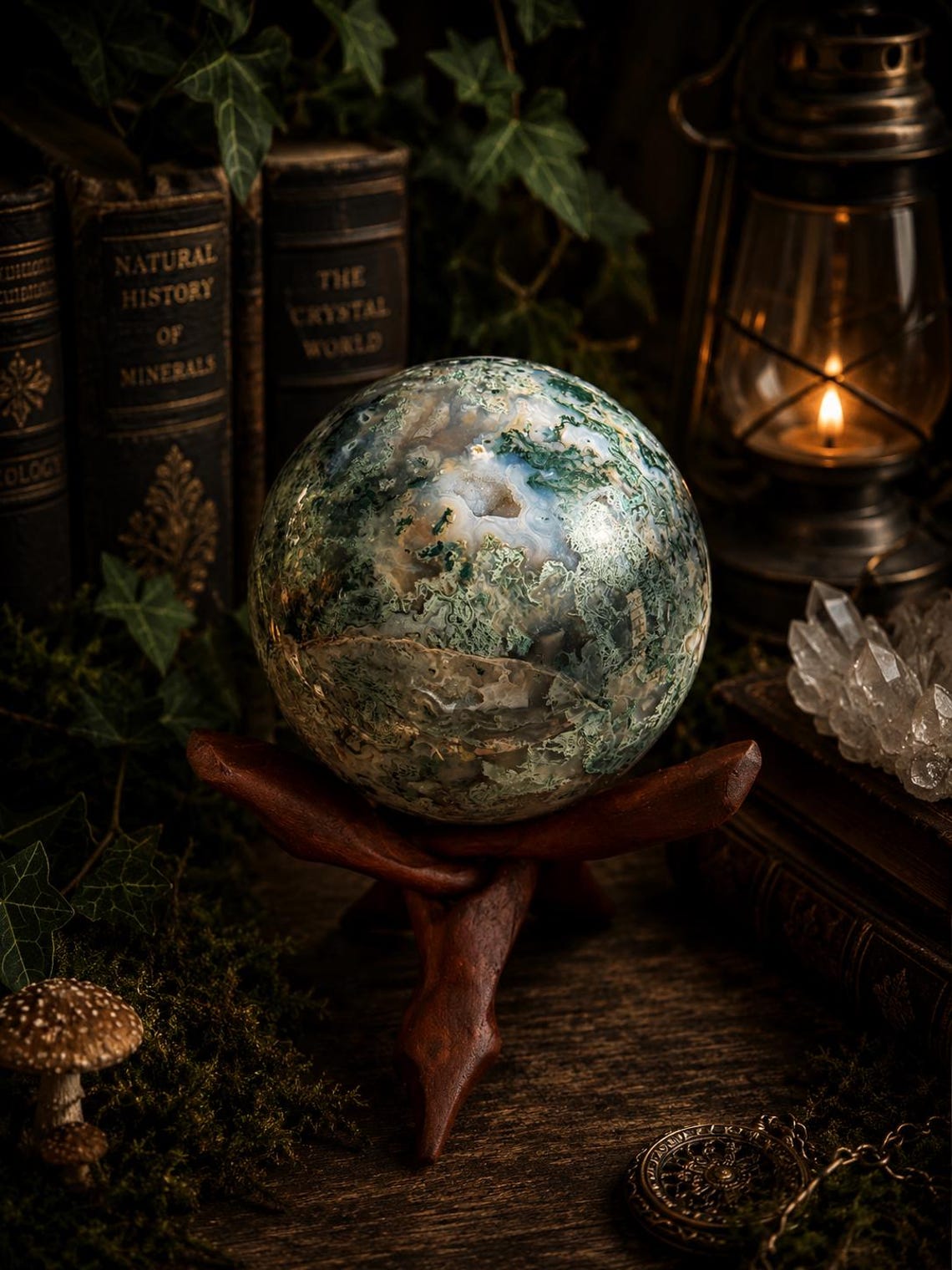 Large Moss Agate Sphere