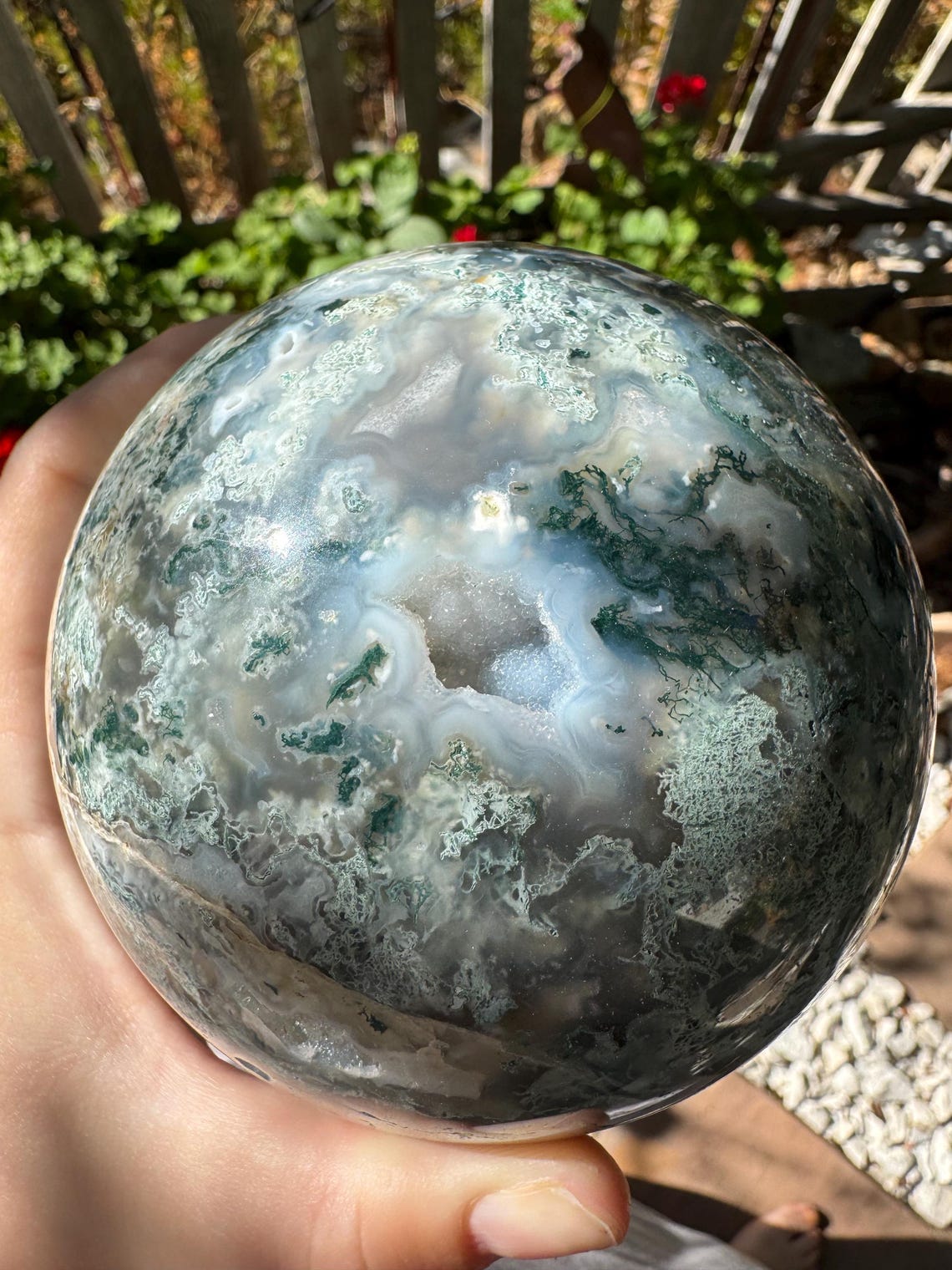 Large Moss Agate Sphere — photo 3