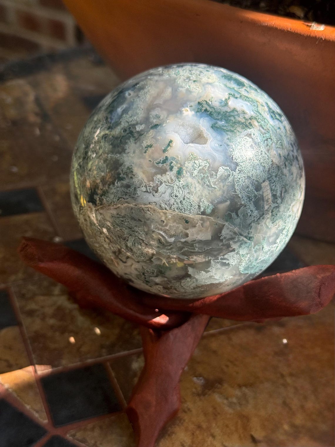 Large Moss Agate Sphere — photo 4