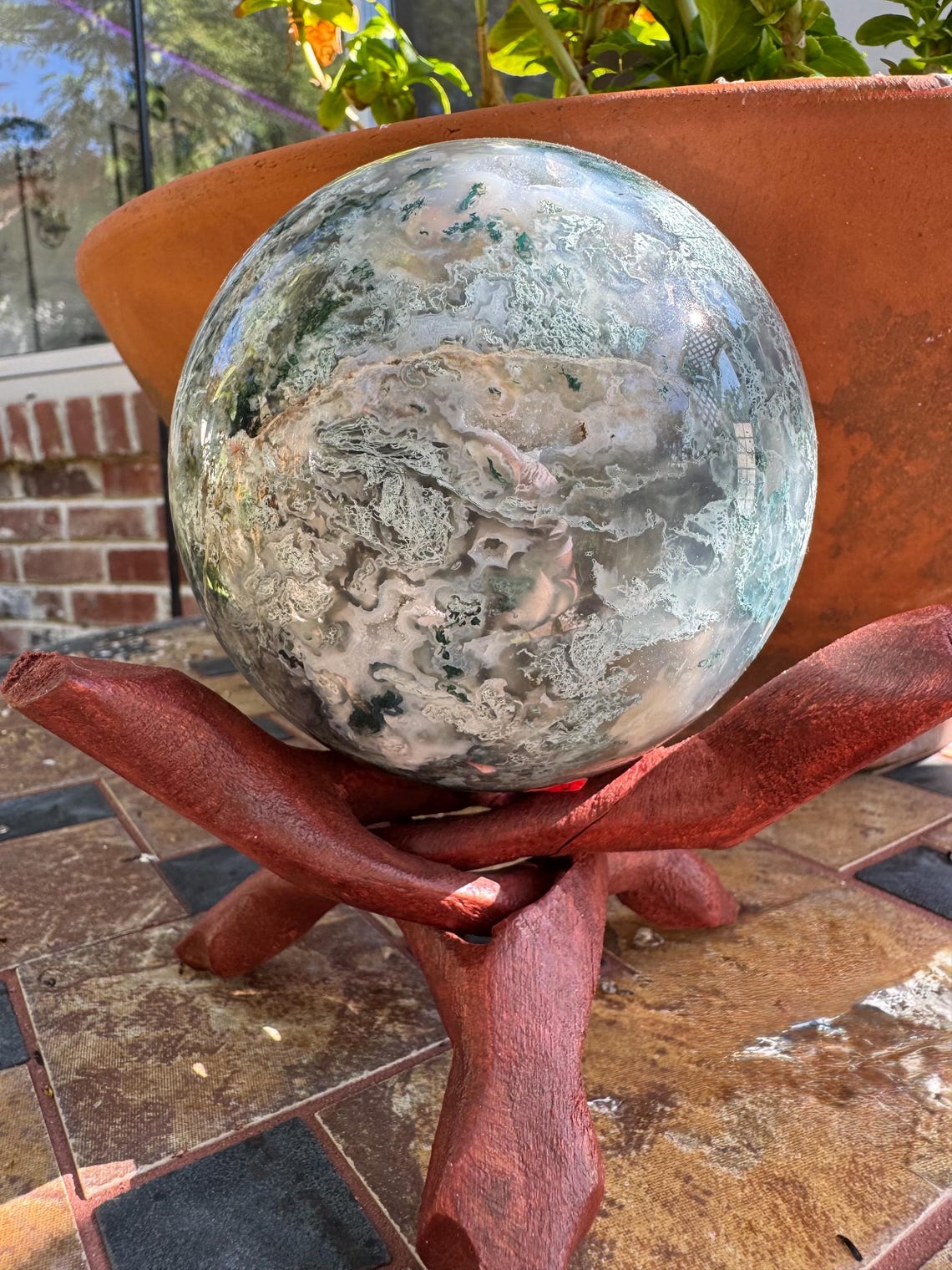 Large Moss Agate Sphere — photo 5