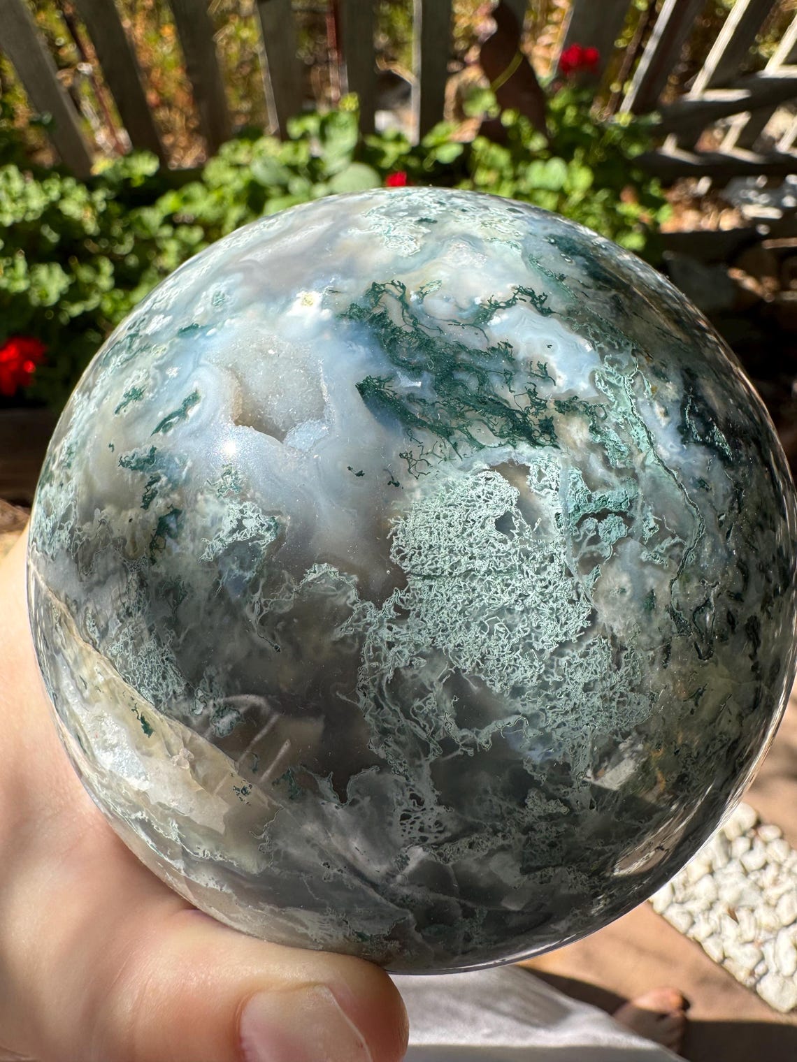 Large Moss Agate Sphere — photo 6