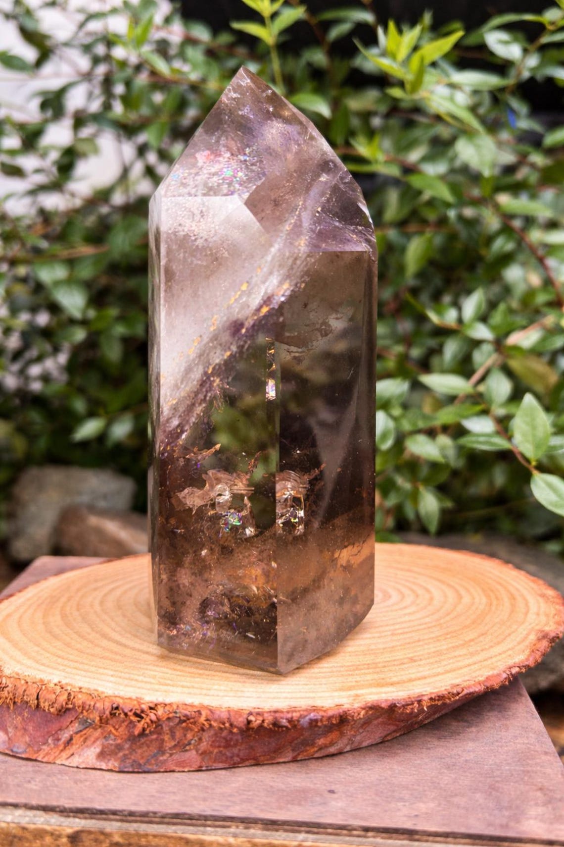 Smoky Quartz Tower with Rainbows — photo 3