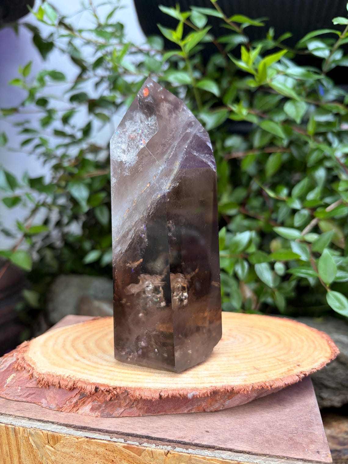 Smoky Quartz Tower with Rainbows — photo 4